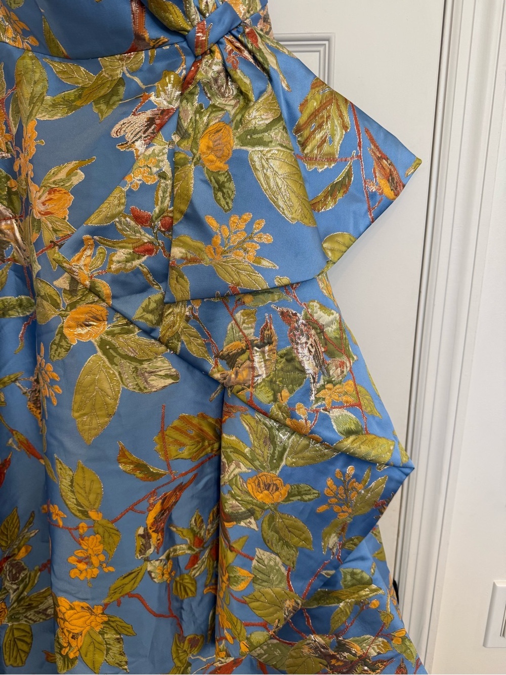 NWT Theia Dalia Tea Length One Shoulder Gown Mini Floral Dress size 2 - Picture 11 of 13